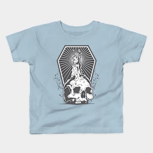 urban tribal skull Kids T-Shirt